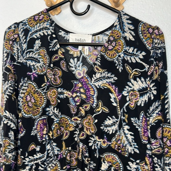 BA&SH- Volver gathered floral-print crepe mini dress - Picture 4 of 8